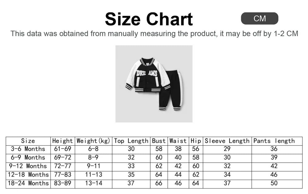 PatPat 2pcs Baby Boy Sporty Letter Long-Sleeve Set