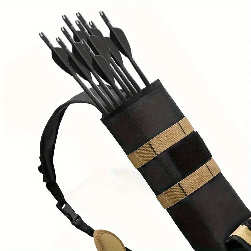 Pskook Archery Lightweight Back Arrow Quiver – Dual Use Foldable Compact Hip Bag with Molle System for Hunting