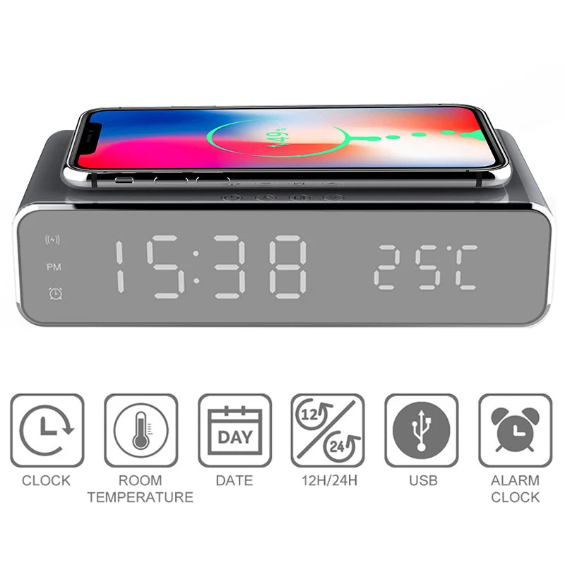 Wireless Charger Alarm Clock