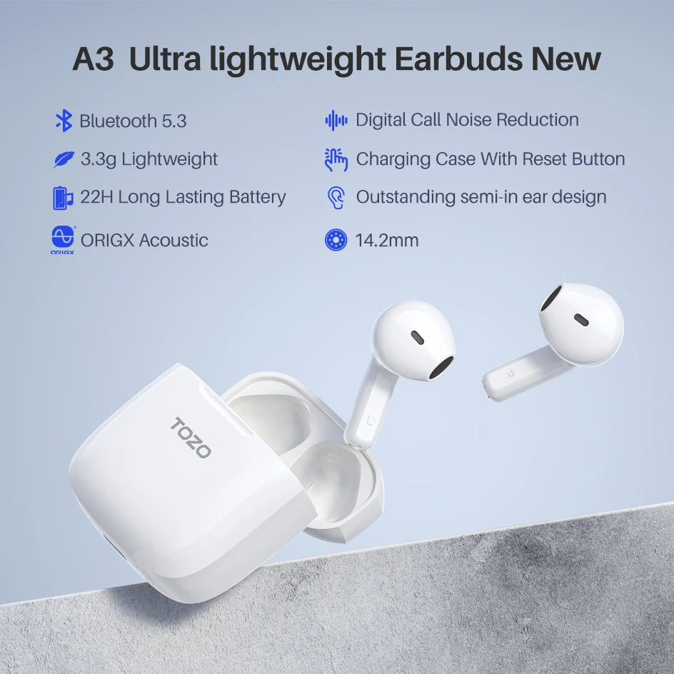 TOZO A3 Half In-Ear Wireless Earbuds