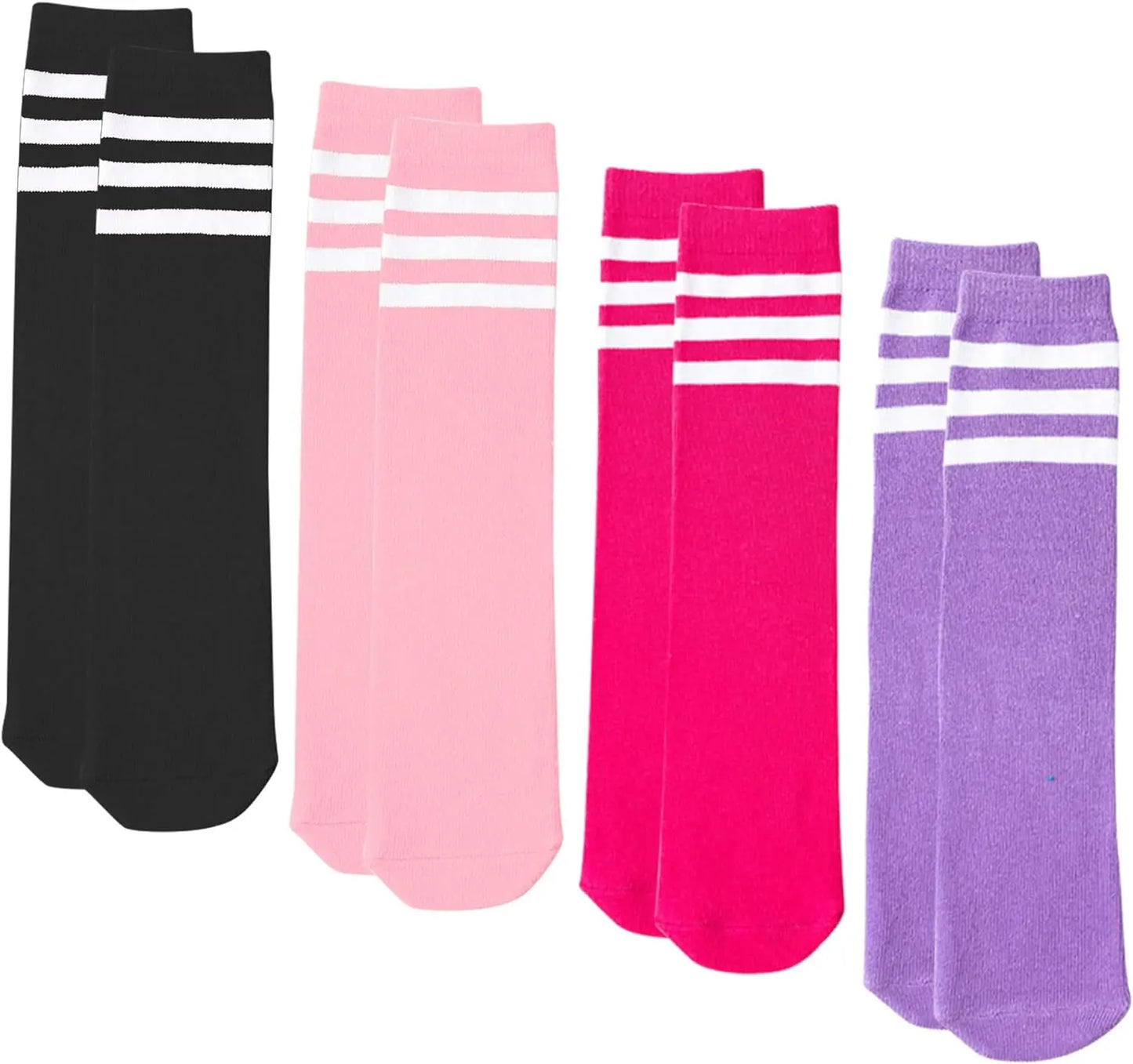 Three Stripes Knee-High Cotton Sports Socks