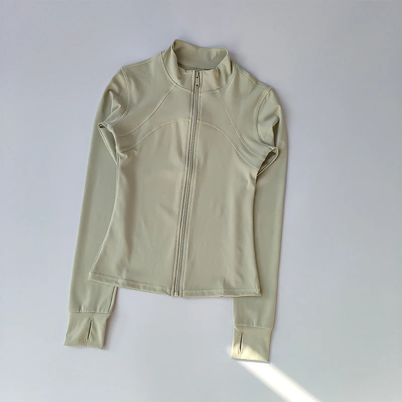 Yoga Suit Women's High-end Standing Collar Long-Sleeved Sports Jacket
