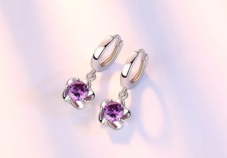 925 Sterling Silver Earrings Jewelry with High Quality Retro Simple Pattern