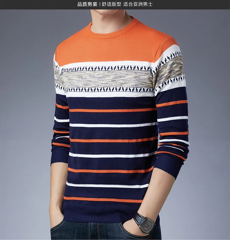 Men's Long-Sleeved Pullover Sweater