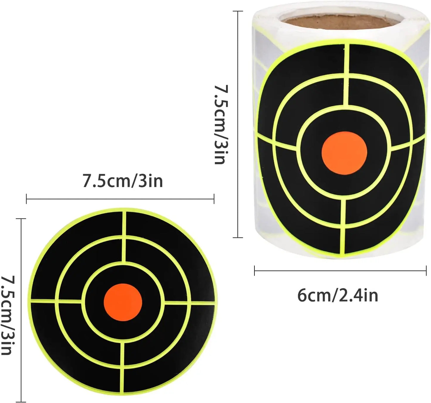 200Pcs Self-Adhesive Shooting Target Stickers – 7.6cm Splatter Reactive Training Targets