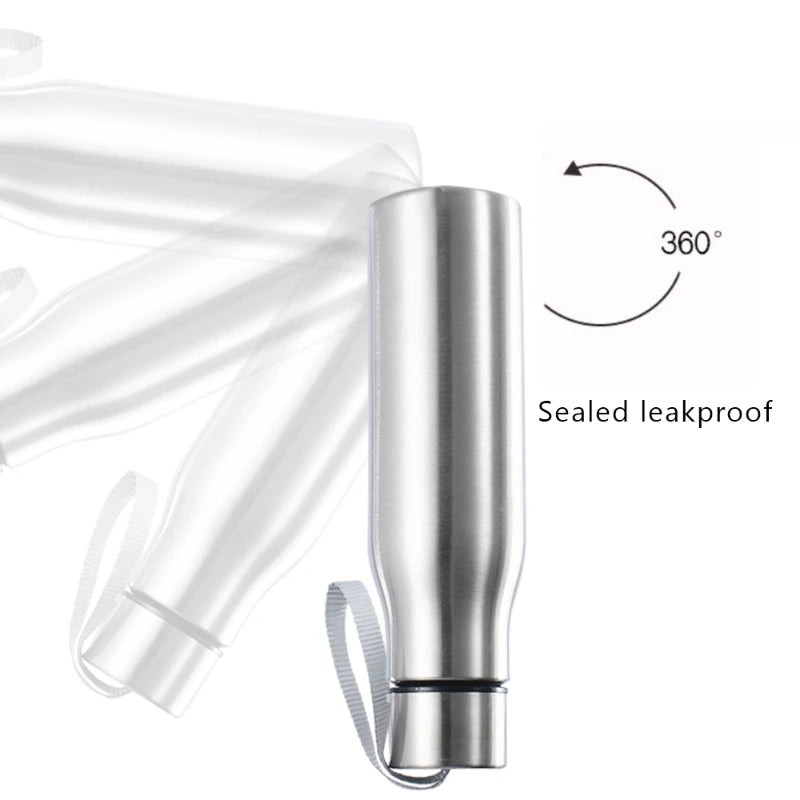 500ml/1000ml rugged stainless steel sports water bottle