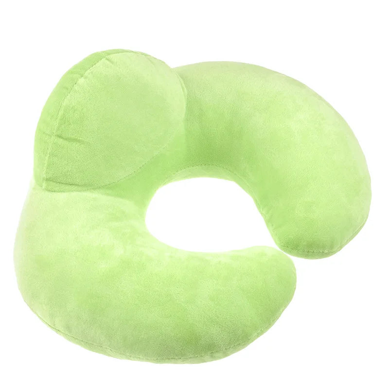 Cartoon Plush U-Shaped Pillow for Travel and Napping