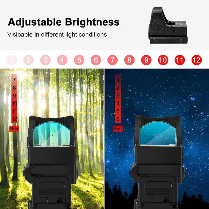 Mini RMR Red Dot Sight Collimator – Precision Reflex Sight for Airsoft and Hunting Rifles