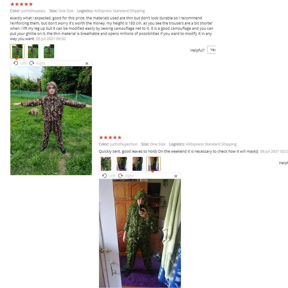 New Sticky Flower Bionic Leaves Camouflage Suit – Universal Woodland Camo Ghillie Set for Hunting & Outdoor Activities