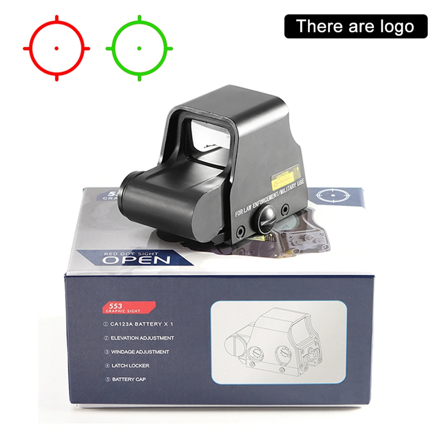 551, 552, 553, 558 Red Green Dot Holographic Sight Scope – Hunting & Airsoft Riflescope with 20mm Mount