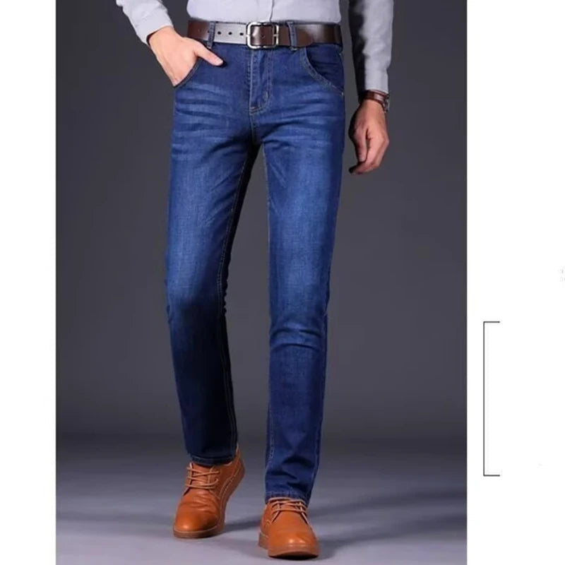 Men's Straight Leg Elastic Casual Slim Fit Jeans