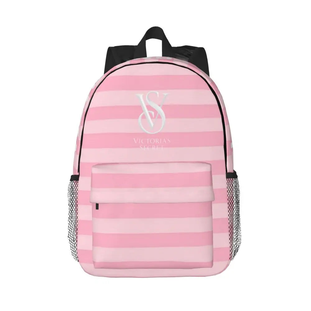 V-Victoria S Secret New Fashion High Capacity Waterproof College Backpack Trendy Laptop Travel Book Bag 15inch