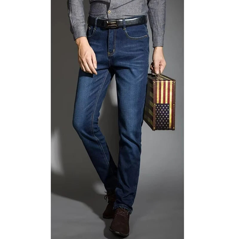 Men's Straight Leg Elastic Casual Slim Fit Jeans
