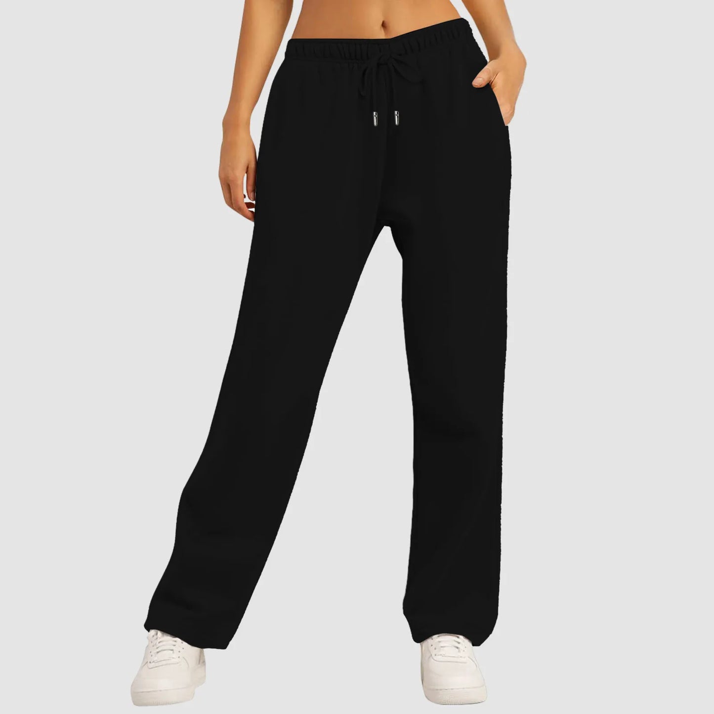 Drawstring Wide-Leg Sweatpants
