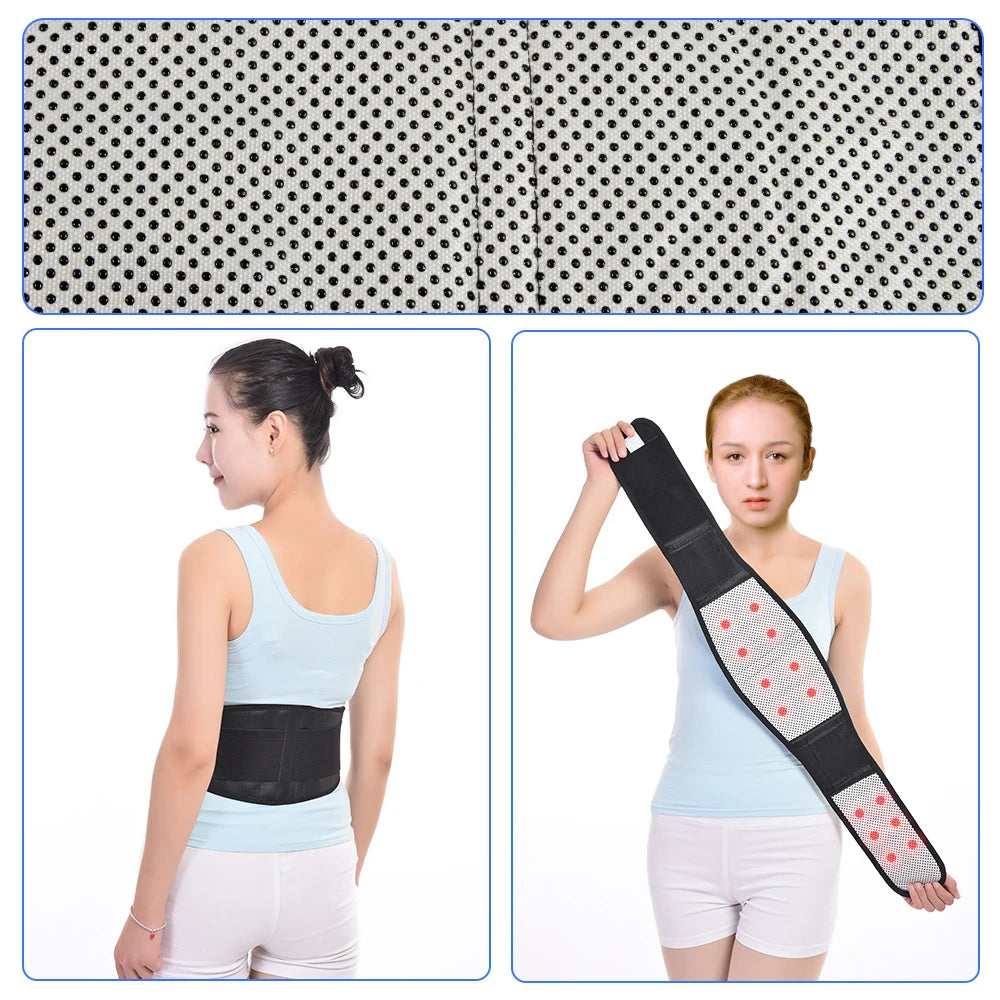 Tcare Adjustable Waist Tourmaline Self-Heating Magnetic Therapy Belt