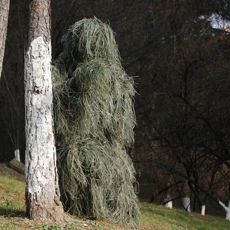 Camouflage 3D Withered Grass Ghillie Suit – 5-Piece Hunting Suit Set