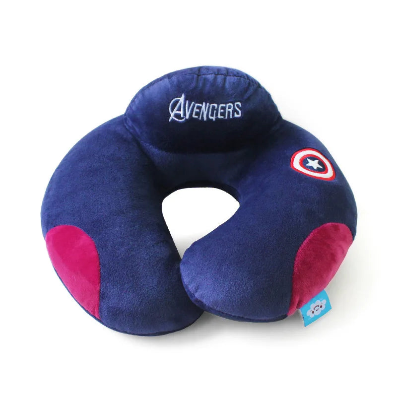 Cartoon Plush U-Shaped Pillow for Travel and Napping