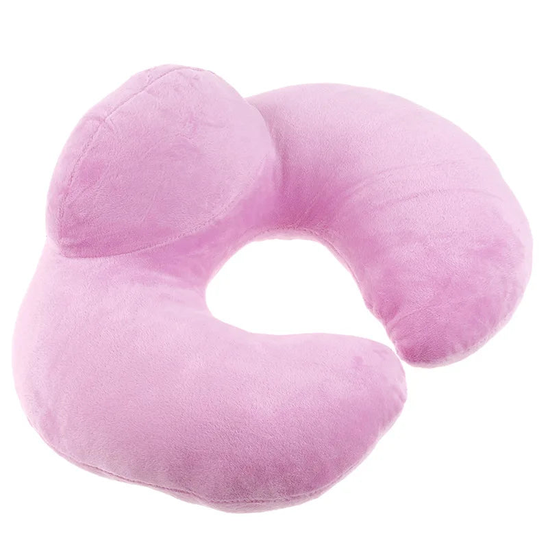 Cartoon Plush U-Shaped Pillow for Travel and Napping