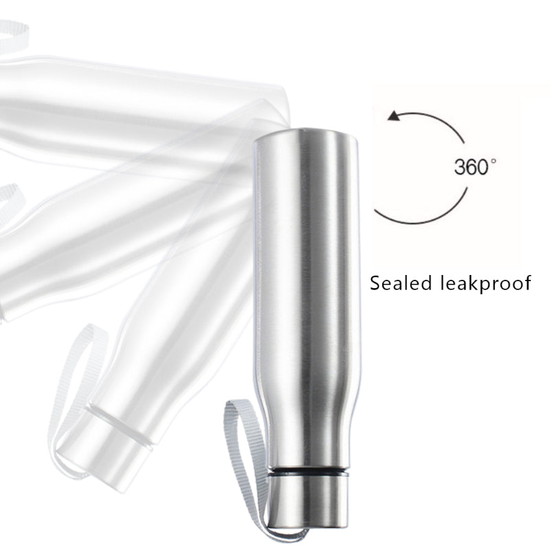 500ml/1000ml rugged stainless steel sports water bottle