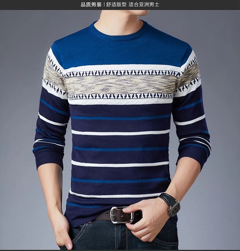Men's Long-Sleeved Pullover Sweater