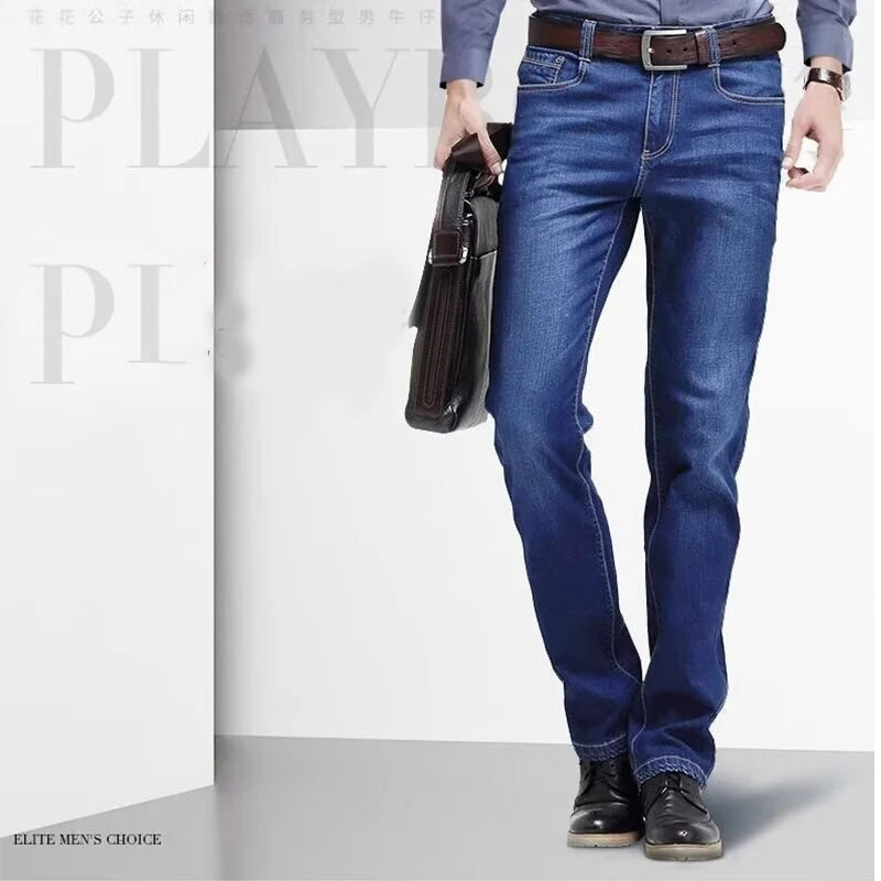Men's Straight Leg Elastic Casual Slim Fit Jeans