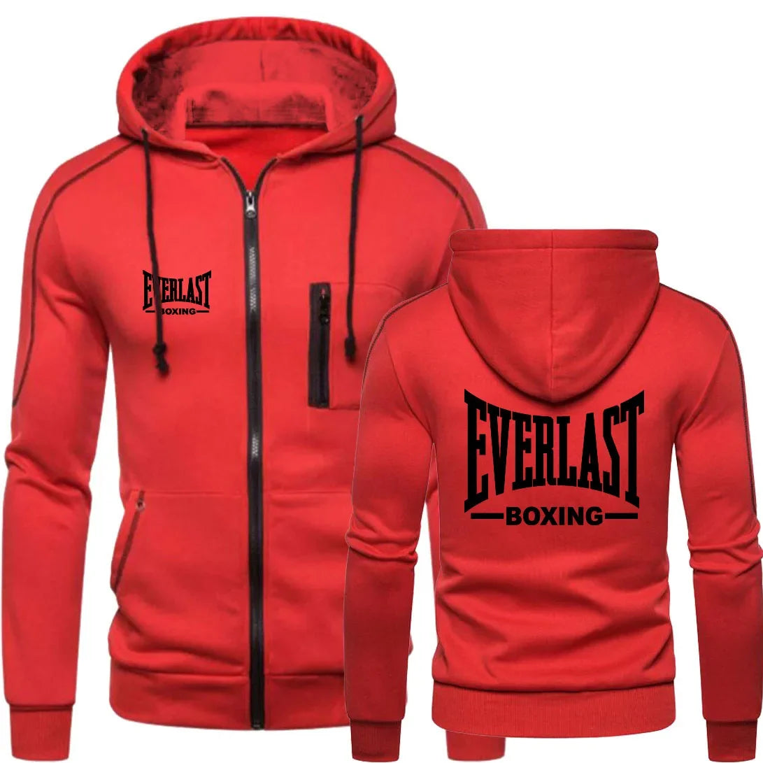 2024 EVERLAST Men’s Zipper Hoodie & Blazer Casual Warm Winter Sportswear Set
