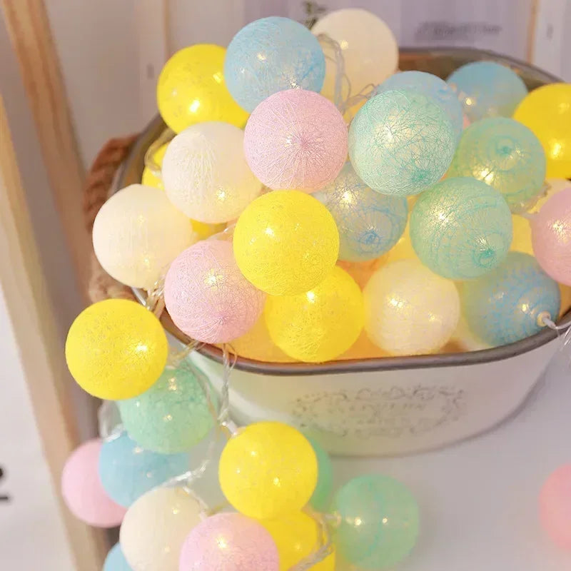 3M 20 LED Cotton Garland Balls Lights