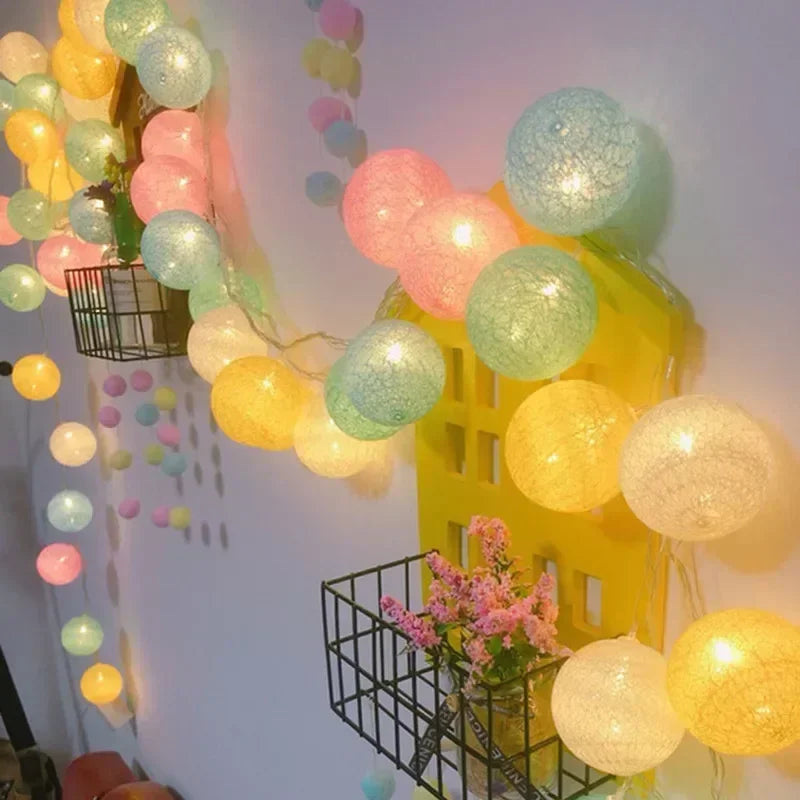 3M 20 LED Cotton Garland Balls Lights