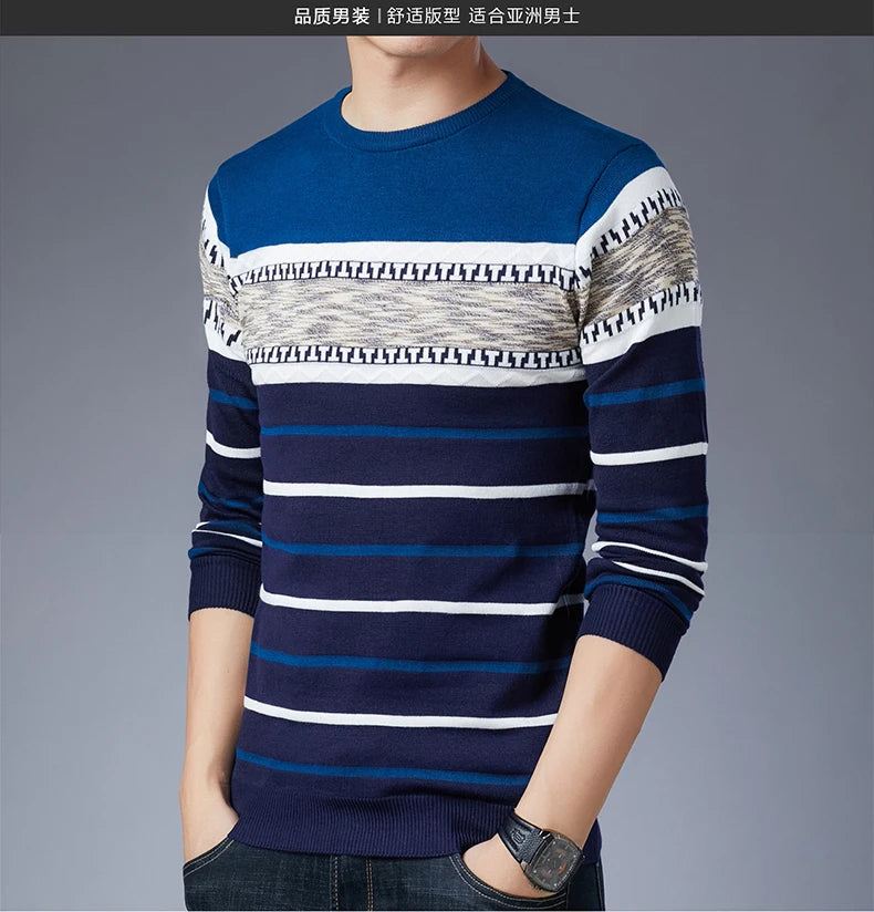 Men's Long-Sleeved Pullover Sweater