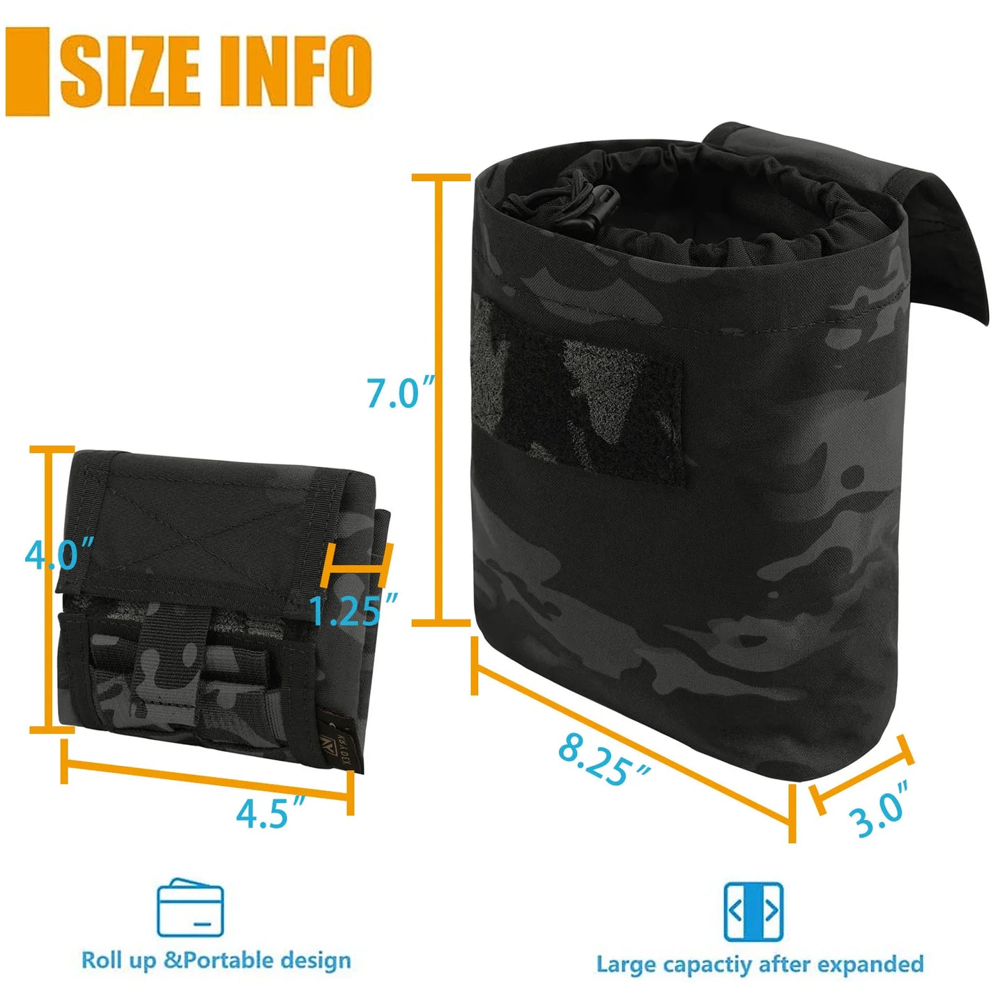 KRYDEX Tactical MOLLE Foldable Dump Pouch