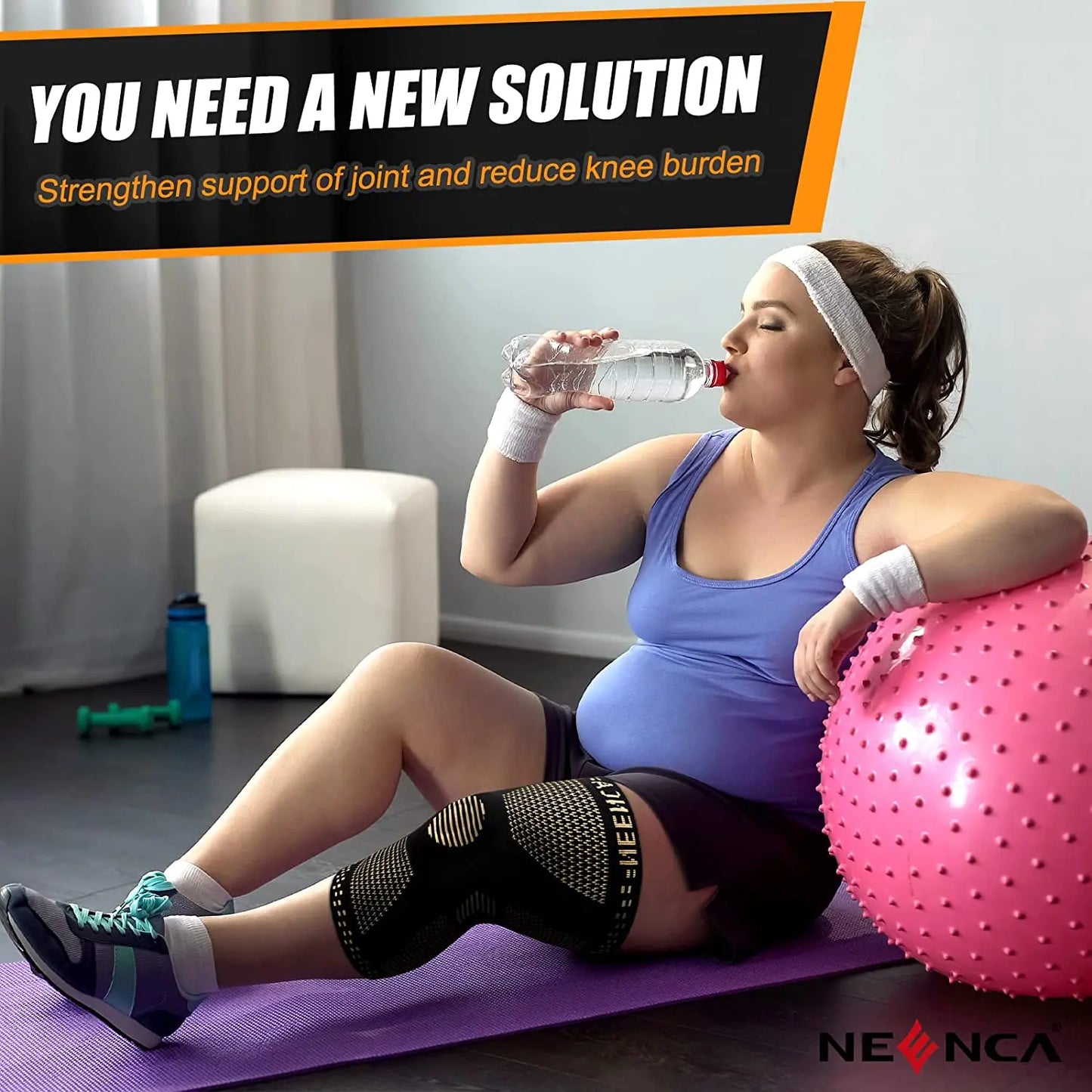 NEENCA Copper Knee Brace with Patella Gel Pad & Side Stabilizers