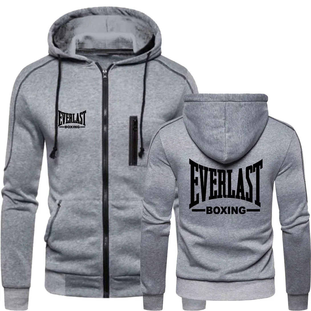 2024 EVERLAST Men’s Zipper Hoodie & Blazer Casual Warm Winter Sportswear Set