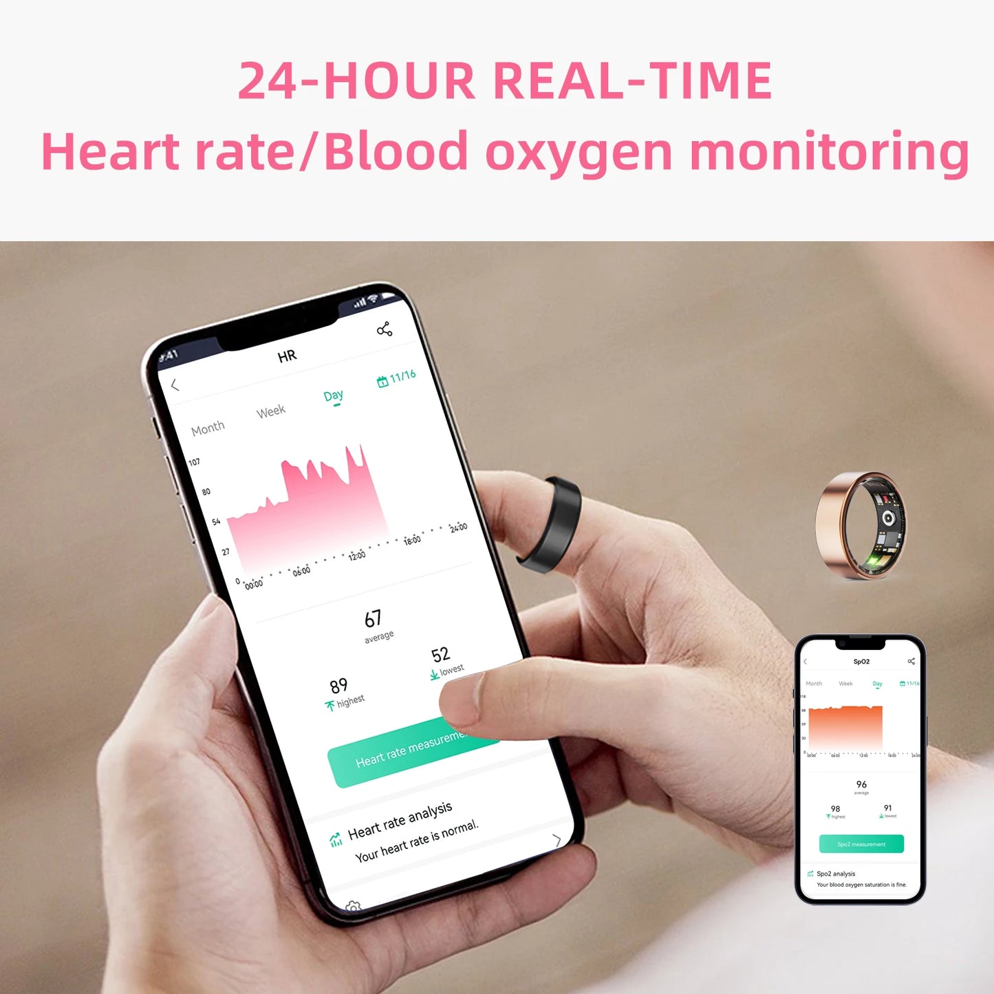 YERSIDA R11M Health Smart Ring W/ Charging Case