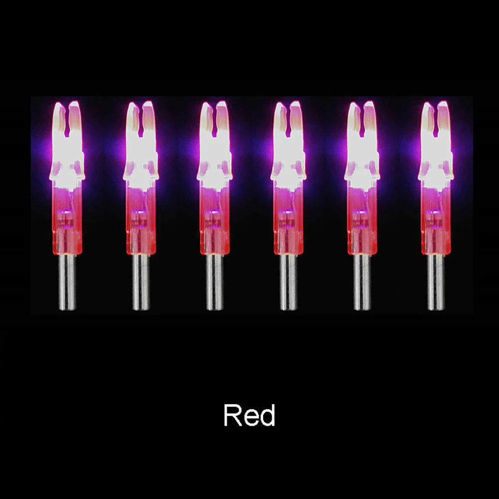 6pcs LED Glowing Arrow Nocks – Luminous Lighted Nocks for 6.2mm Compound Bow Arrow Shafts