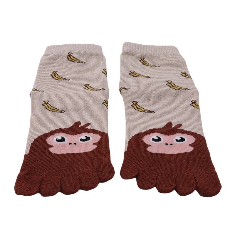 Cotton Animal Pattern Five-Finger Socks