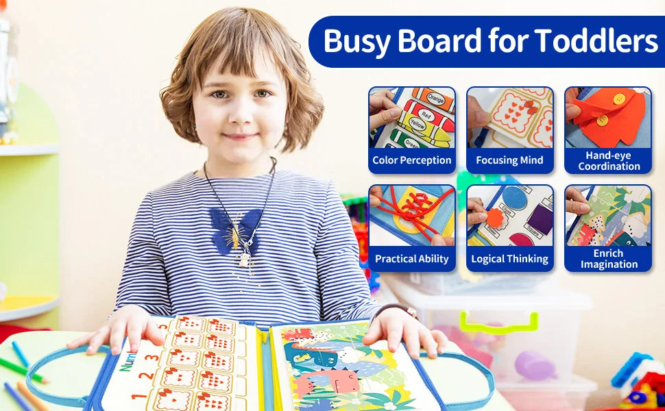 Parish Toys Busy Board – Early Educational Toy for Toddlers