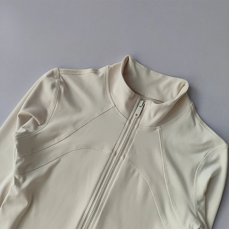 Yoga Suit Women's High-end Standing Collar Long-Sleeved Sports Jacket