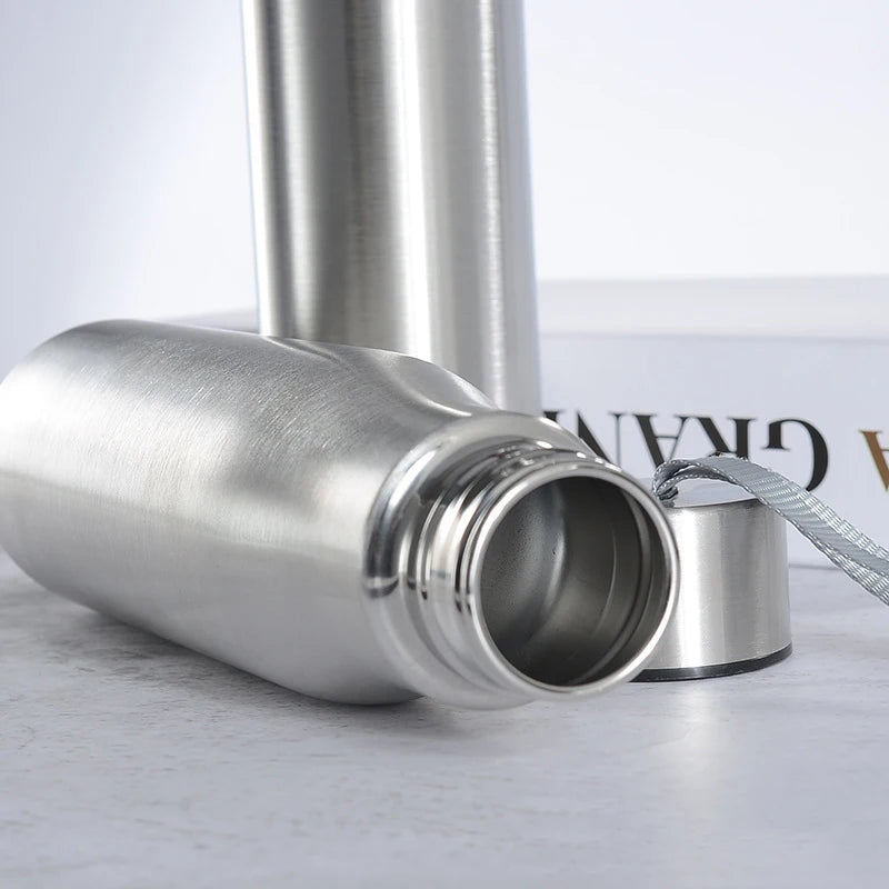 500ml/1000ml rugged stainless steel sports water bottle