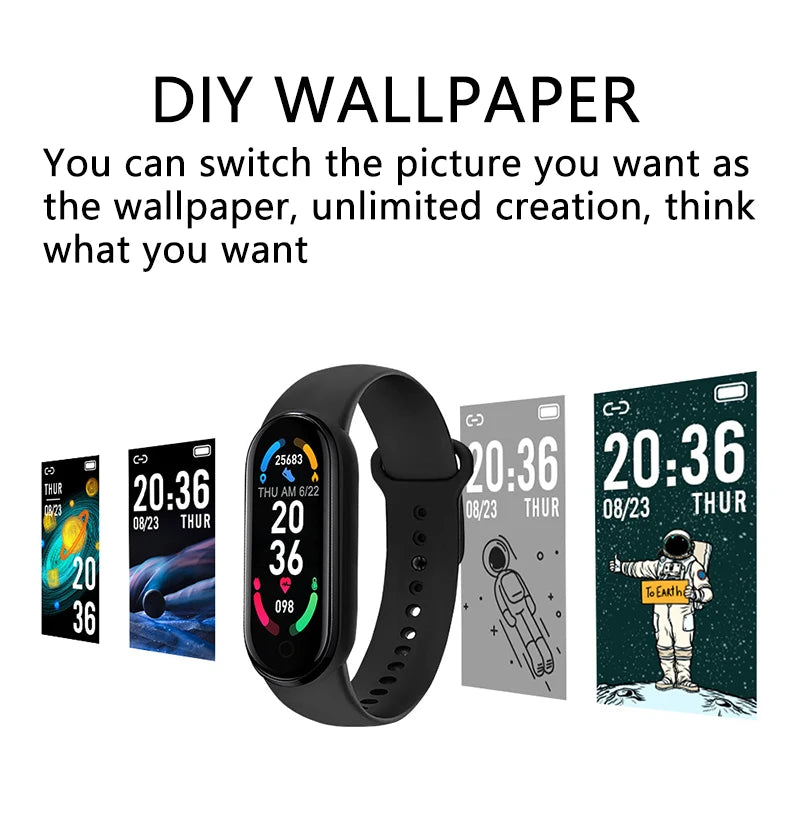 M6 Men Fitness Bracelet Smart Watch