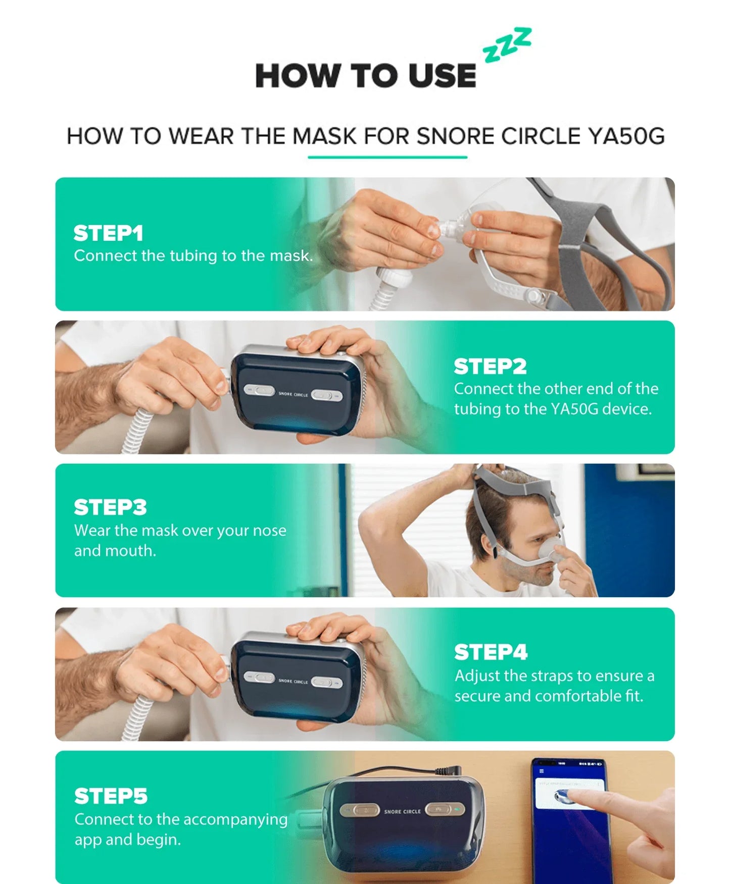 Mini Bluetooth CPAP anti-snoring device