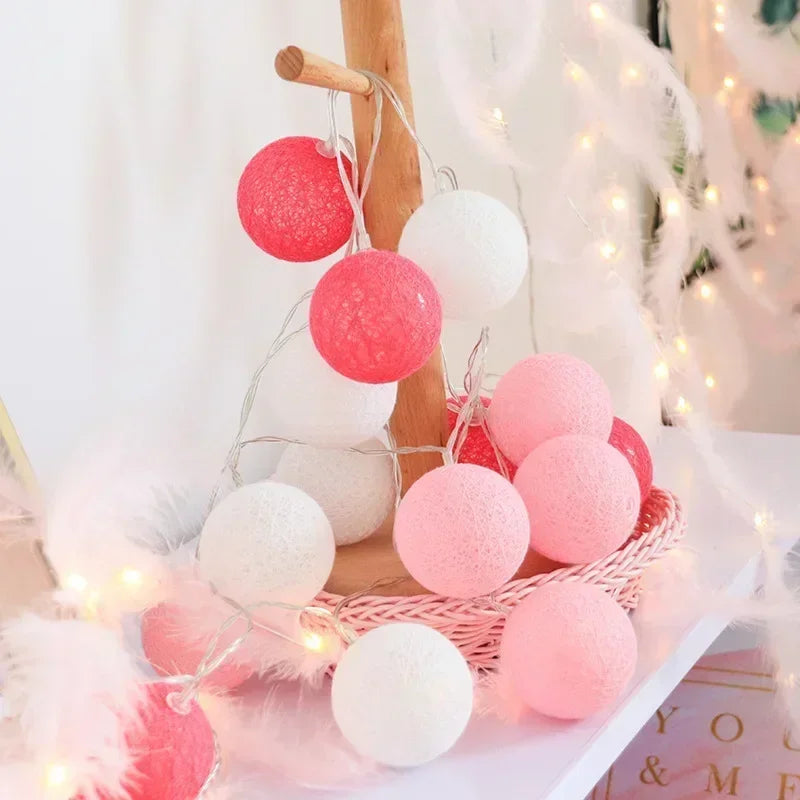 3M 20 LED Cotton Garland Balls Lights