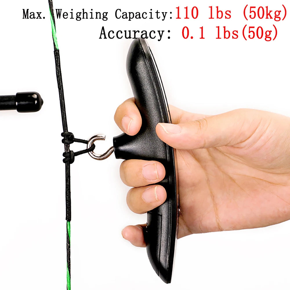 Archery LED Bow Scale – 110lbs Draw Weight Weighing Tool for Compound & Recurve Bows