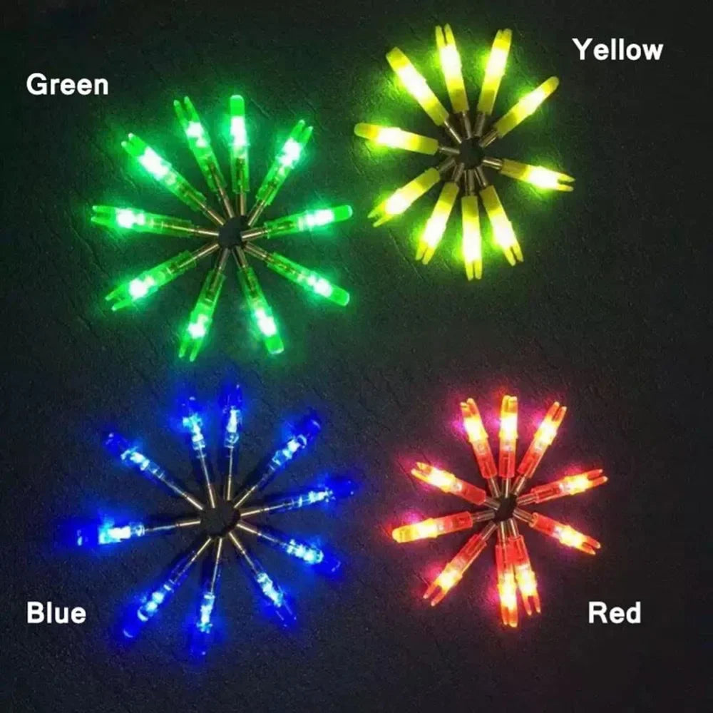 6pcs LED Glowing Arrow Nocks – Luminous Lighted Nocks for 6.2mm Compound Bow Arrow Shafts