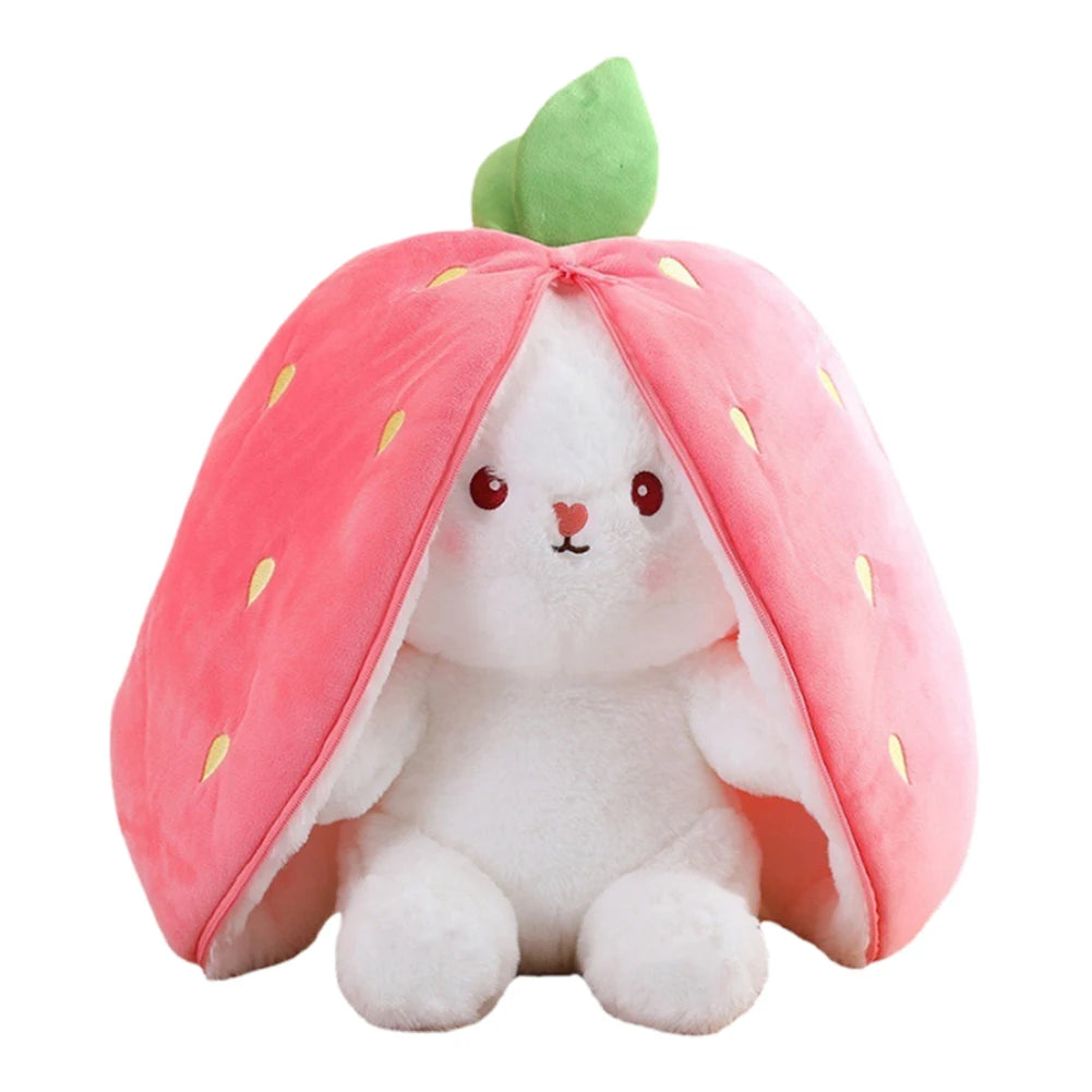 Reversible Bunny Carrot Strawberry Toy with Zipper