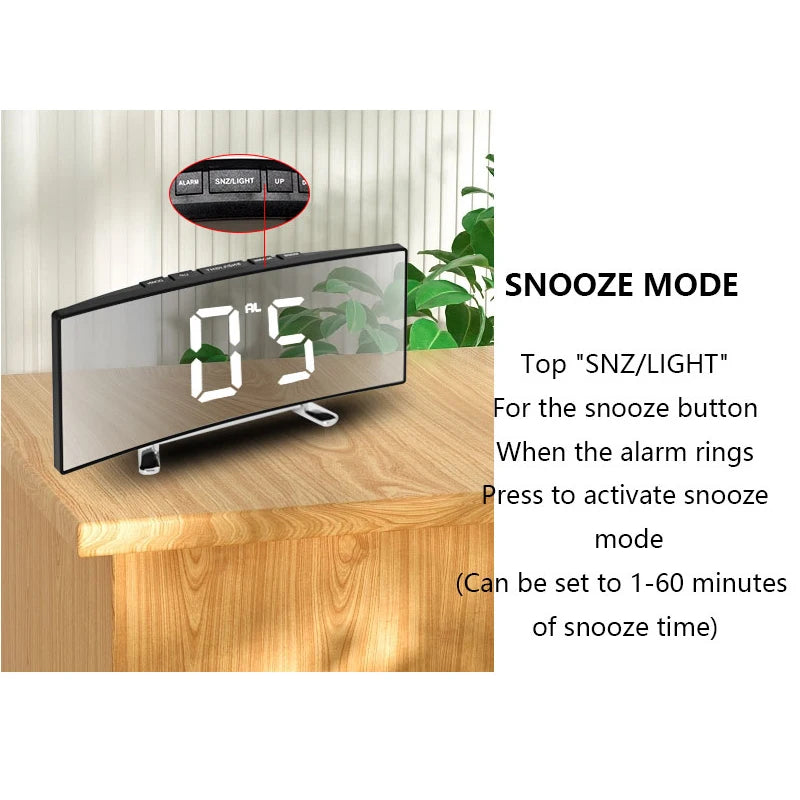 Creative Curved Electronic Clock