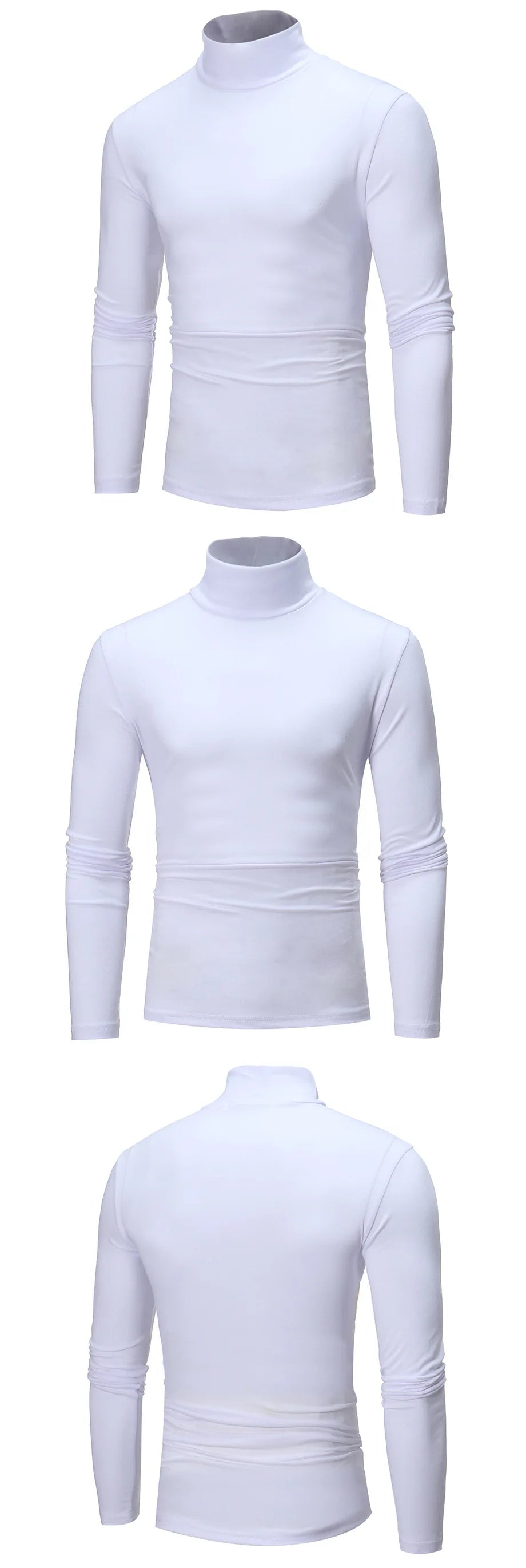 Men’s Thermal Underwear Top – High Neck Slim Fit Long Sleeve Shirt for Winter Warmth