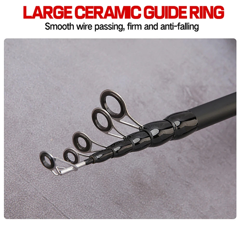 Baitcasting Lure Fishing Rod – Lightweight Telescopic Design with Wooden Handle