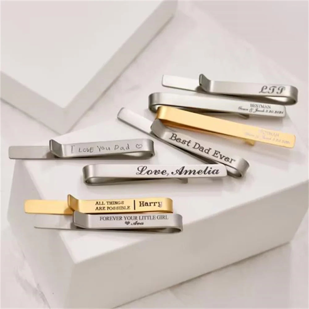 Stainless Steel Customized Name Tie Clip