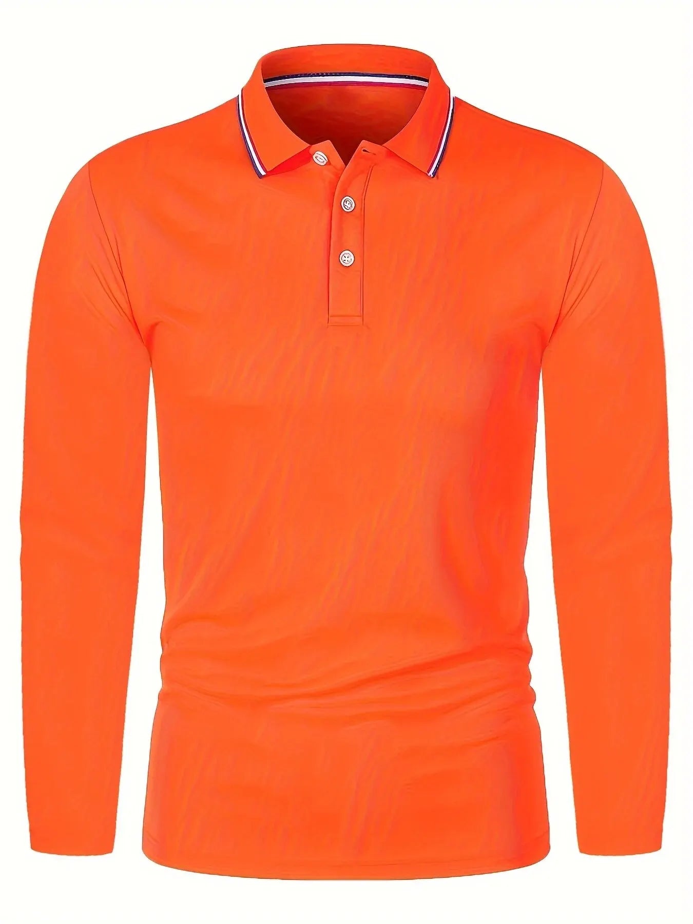 Men's Casual Long Sleeve Polo Shirt