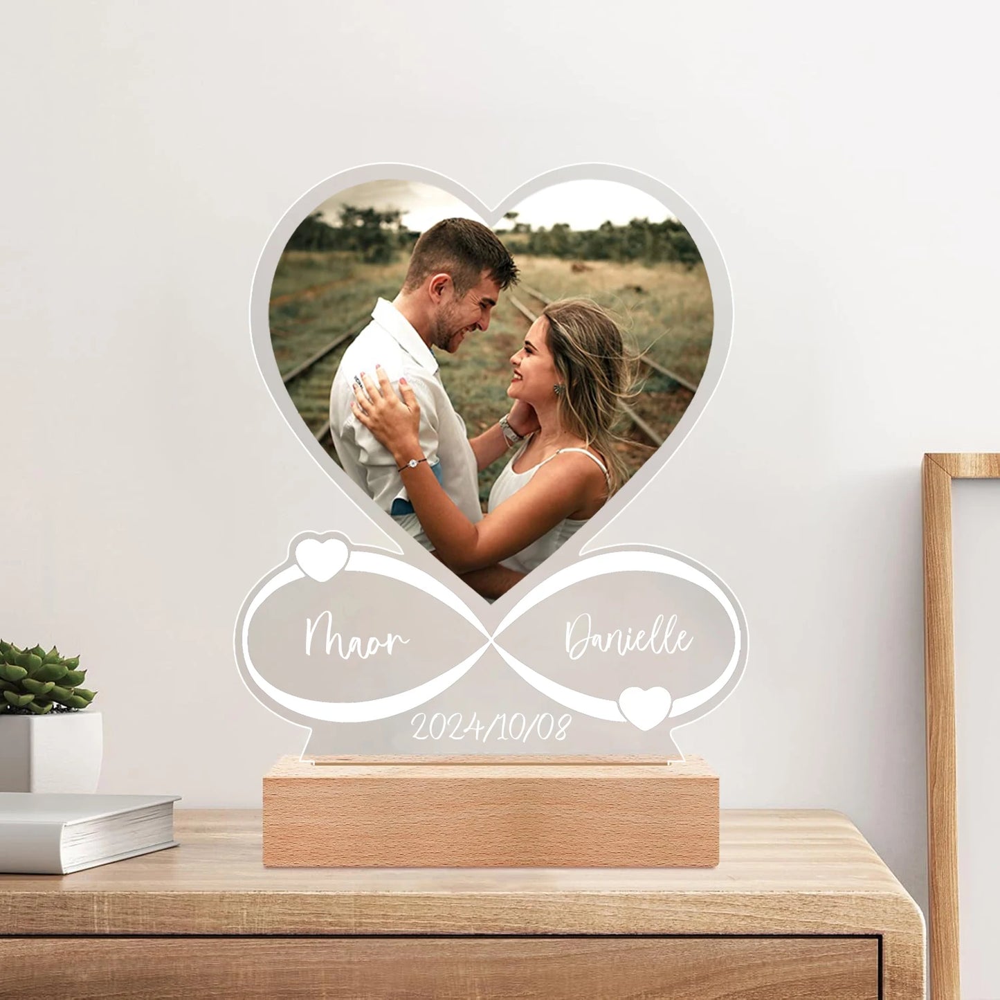 Personalized Anniversary Women Men Couples Gifts Custom Photo Love Frame Acrylic Plaque Valentine's Day